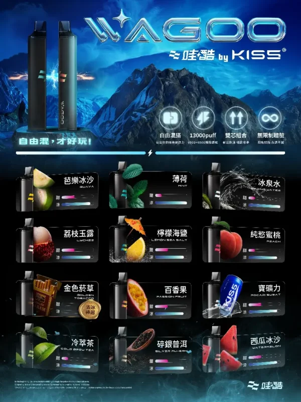 【台灣現貨】WAGOO 哇酷 KIS5 6500口 拋棄式電子煙 爆款熱銷 秒發免運 首選