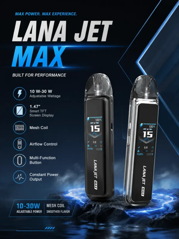 ChatGPT Image 2026年8月31日 下午07_44_33 【現貨秒發】LANA ILIA-JETMAX 側註油主機套裝 彩色大螢幕 細膩還原現貨【買1贈煙油】