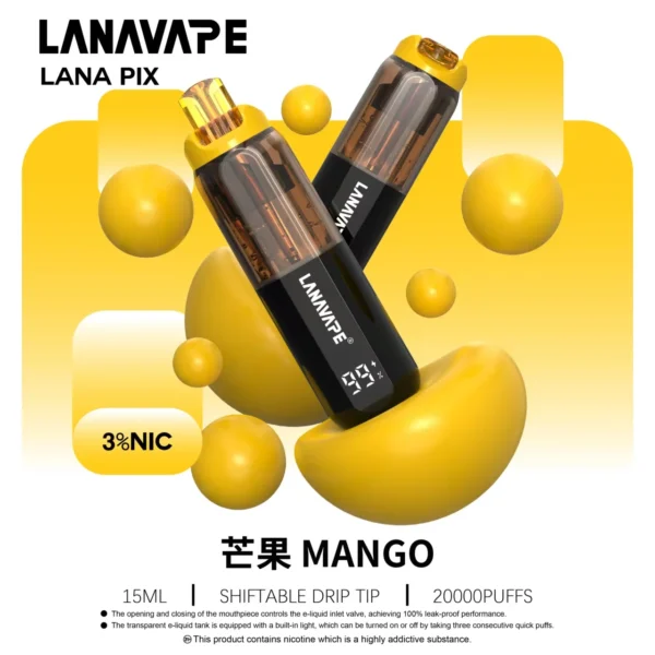 LANA-PIX-閃光彈-一次性20000口-芒果 【台灣現貨】LANA PIX 閃光彈 20000口拋棄式電子煙 爆款熱銷 秒發免運