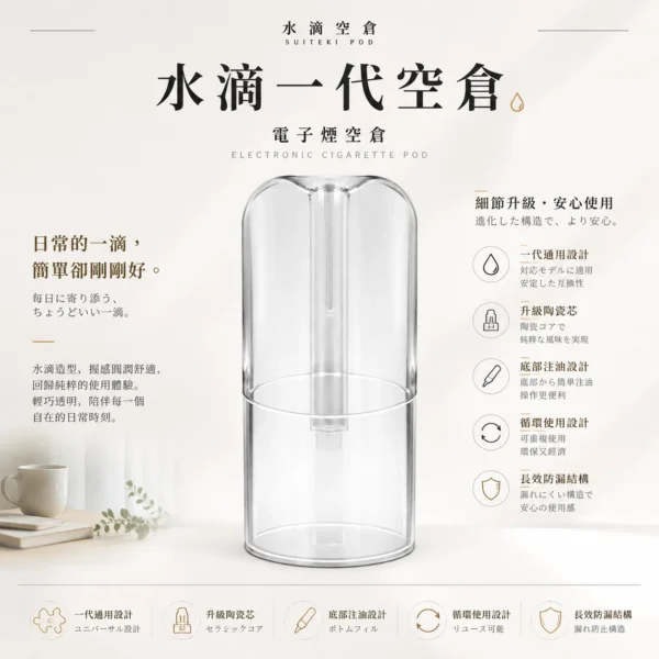 水滴空倉 一代通用空煙彈｜完美適配人氣夯款 底部注油循環使用 防漏升級入手不踩雷