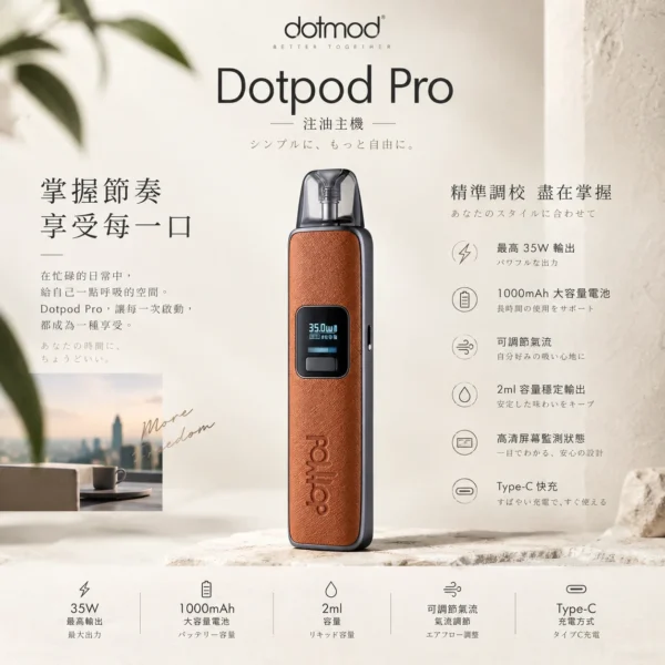 ChatGPT Image 2026年9月6日 下午05_37_27 DotPod Pro 注油主機|最高35W輸出 高清螢幕即時掌握 1000mAh大容量電池 台灣現貨