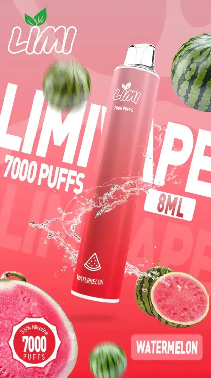 LIMI拋棄式一次性7000口 (2) LIMI 冰感水果系列 7000口拋棄式電子煙|3.5%尼古丁鹽強勁擊喉 清涼順口極致體驗