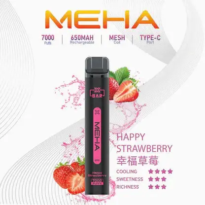 MEHA XBAR 拋棄式 7000口小黑條 (6) 魅嗨 MEHA XBAR 小黑條 7000口拋棄式電子煙|3%尼古丁鹽黃金配方 極強冰感細膩體驗