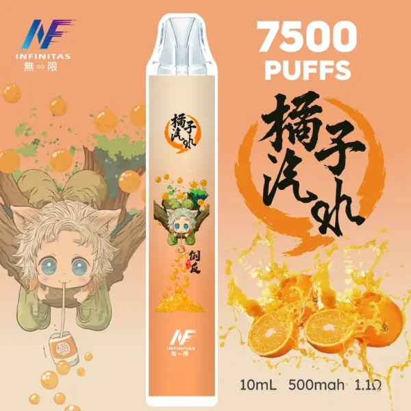 inf 無限 鬼滅之刃聯名 拋棄式 7500口 10ml大容量 1.1歐姆細膩飽滿 Mesh芯順滑隨身享受