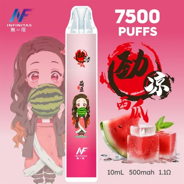 inf 無限 鬼滅之刃聯名 拋棄式 7500口 10ml大容量 1.1歐姆細膩飽滿 Mesh芯順滑隨身享受